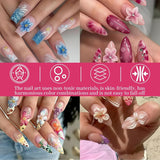 Juego de 50 colgantes de uñas 3D Blume, Bunte Nageldesign Zubehör, Nägel Charms y Nagel Art Charms, perfecto para Nailart, Maniküre Dekoration y DIY Nageldesign