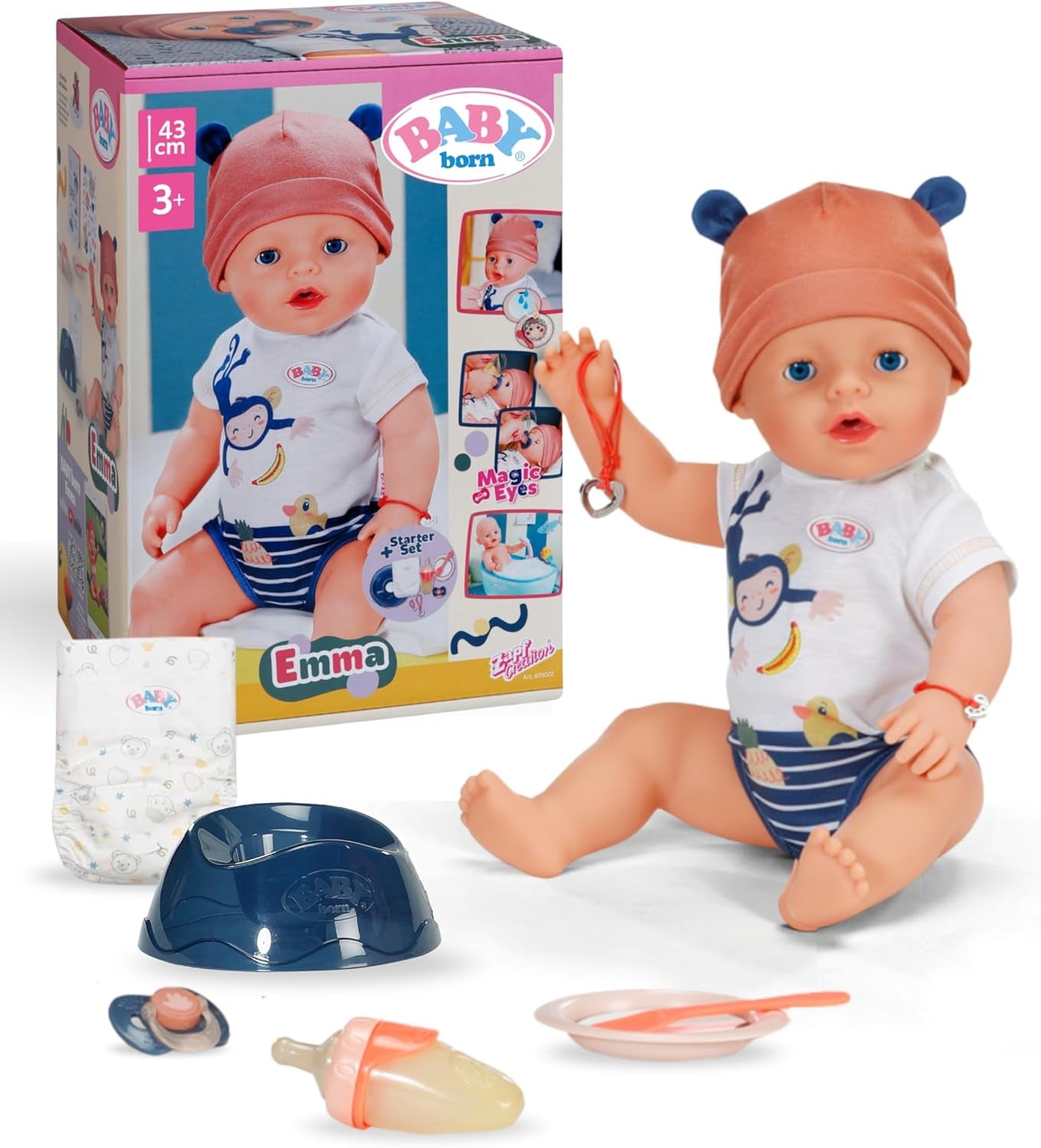BABY Born Emma estilo jungla - Muñeca 43 cm de altura - 10 funciones Incluye accesorios y vestido en colores unisex - Funciona sin pilas - Apto para niños a partir de 3 años Naty Shop Muñecas Título predeterminado
