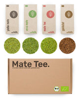 Set de degustación de Mate ● 4 variedades de Mate orgánico ● 100 g cada una Erva Mate + Yerba Mate + Mate Verde + Mate Tostado