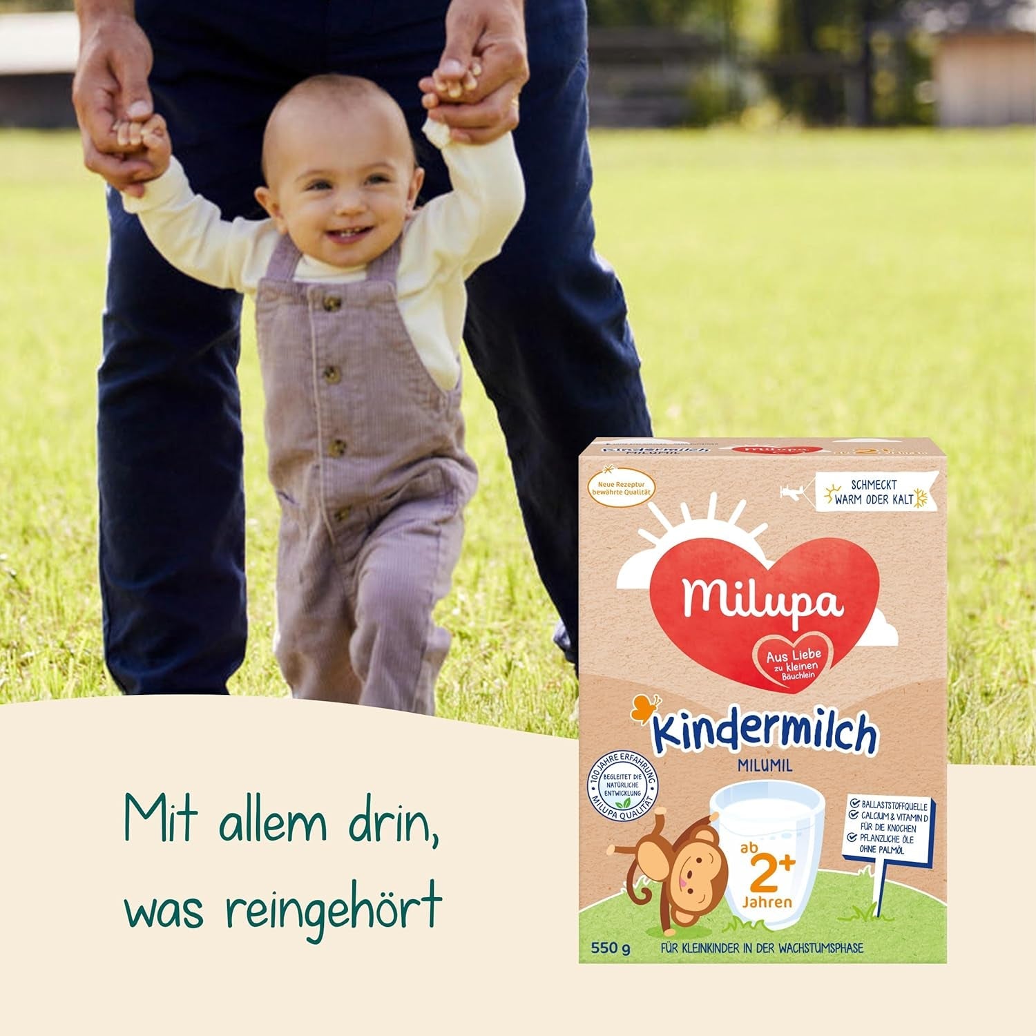 Milupa Milumil Leche de crecimiento 2+ - A partir de 1 año - Para niños pequeños en fase de crecimiento - 5 x 550 g