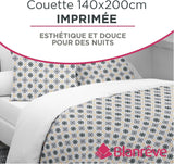 Blanrève Funda nórdica Estampada o Lisa, Templada, Para cama individual, Ecológica, Fácil de mantener, 140 X 200 Cm, Blanco, Gris Edredones y edredones Naty Shop