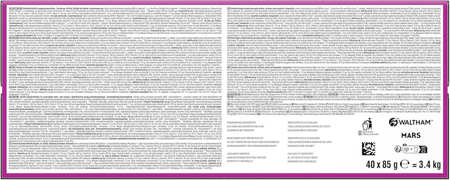 WHISKAS TASTY MIX Nassfutter en salsa para Katzen 40 x 85 g Elección del chef