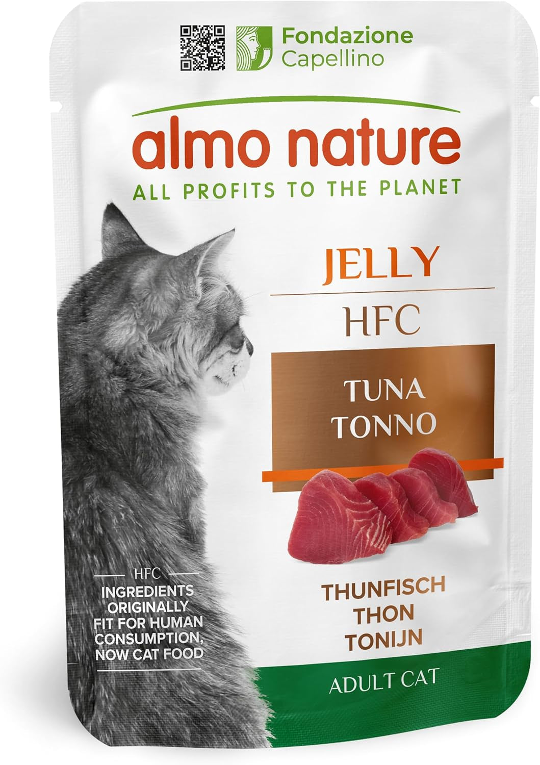Comida húmeda para gatos Almo Nature HFC Jelly - con atún, paquete de 24 (24 x 55 g)