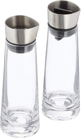 blomus -MACCHIATO- Juego de cristal para azúcar y nata, capacidad 180 ml, tapa de acero inoxidable, para té y café, mano de obra de alta calidad, aspecto exclusivo (Alto/Ancho/Fondo: 17 x 5,4 x 5,4 cm, Transparente, 63510)
