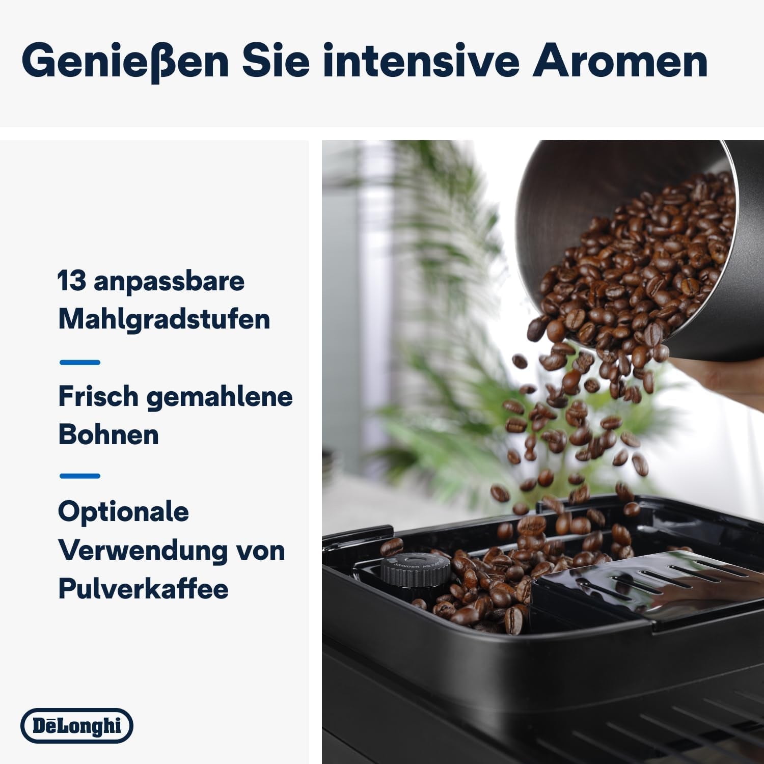 De'Longhi Magnifica Evo Next - Cafetera totalmente automática Perfetto con espumador de leche LatteCrema, 13 bebidas con un solo toque, cafetera y capuchino, pantalla táctil a color, titanio (ECAM312.80.TB)
