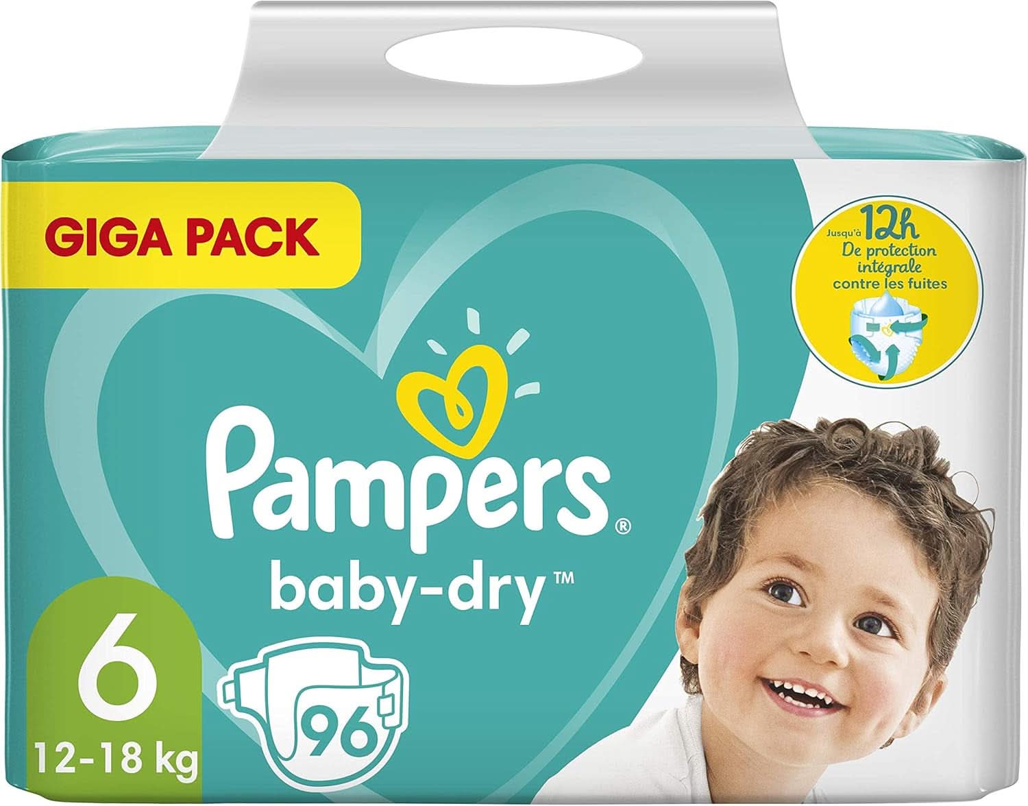 Pampers (Versión Alte) Pañales para bebé talla 6 (12-18 kg), 96 unidades, extra grande, paquete GIGA Naty Shop