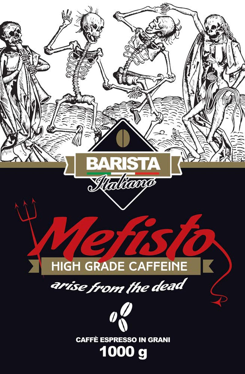 🔱 Mephisto - Café extremadamente fuerte 🔱 1 KG de café en grano 🔱 Café con alto contenido de cafeína. 🔱 Prima robusta