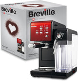 Café exprés Bréville Prima Latte II | Máquina de café con leche y capuchino | Bomba profesional con 15 bar y espumador de leche | Plata [VCF108X]
