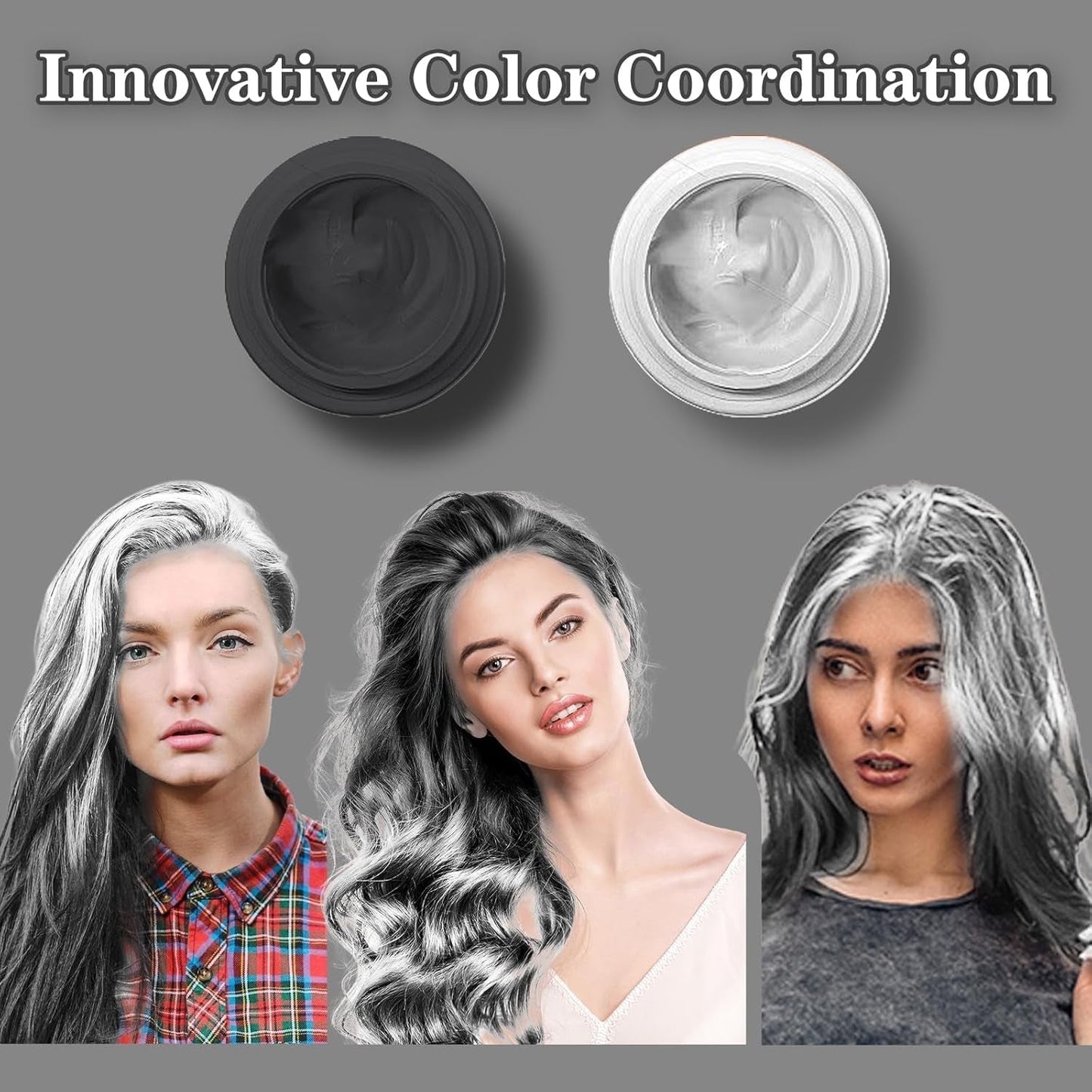 COLAYERIST Color de cabello negro lavable temporal Cera de color de cabello para hombres y mujeres Máscara de cabello para fiesta o cosplay Productos de color de cabello sin desorden Tinte para el cabello Naty Shop