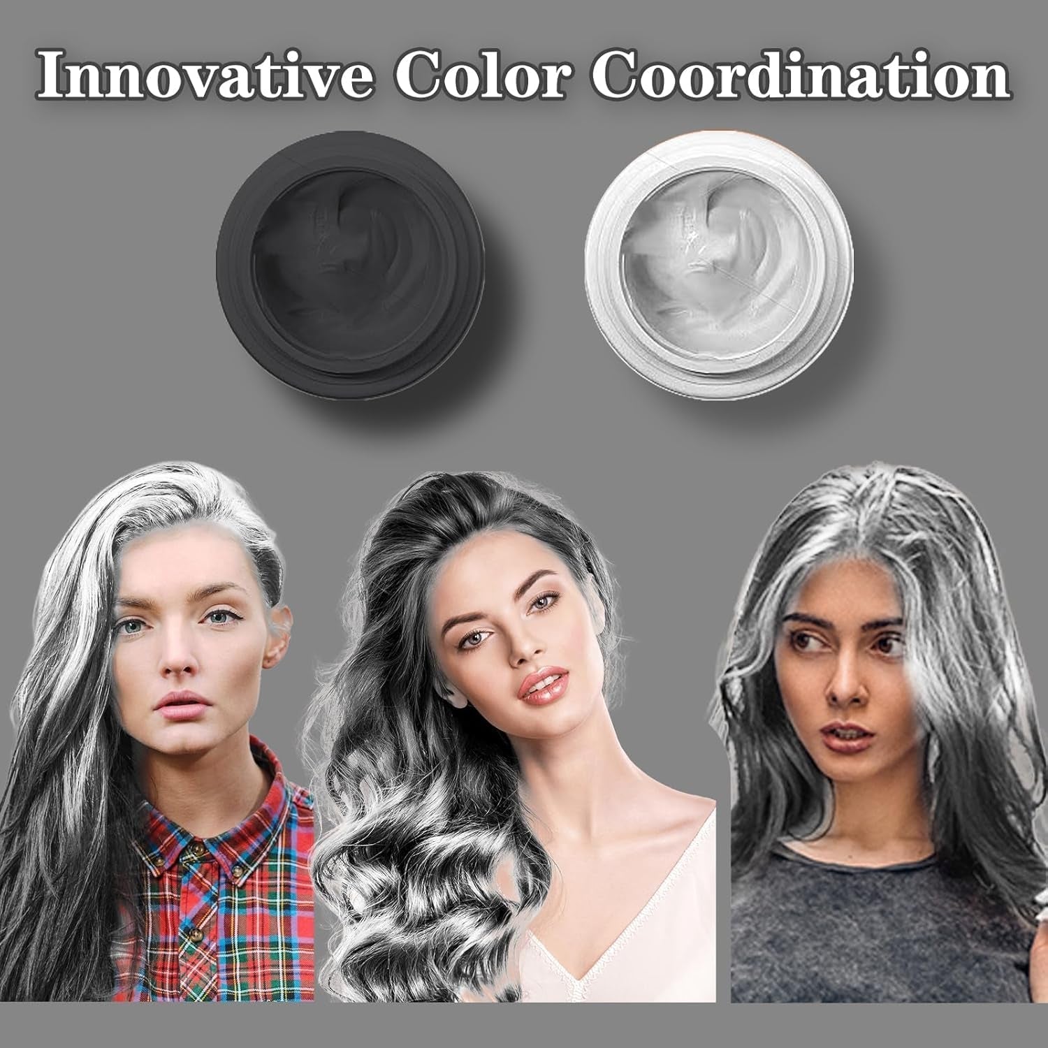 COLAYERIST Color de cabello negro lavable temporal Cera de color de cabello para hombres y mujeres Máscara de cabello para fiesta o cosplay Productos de color de cabello sin desorden Tinte para el cabello Naty Shop