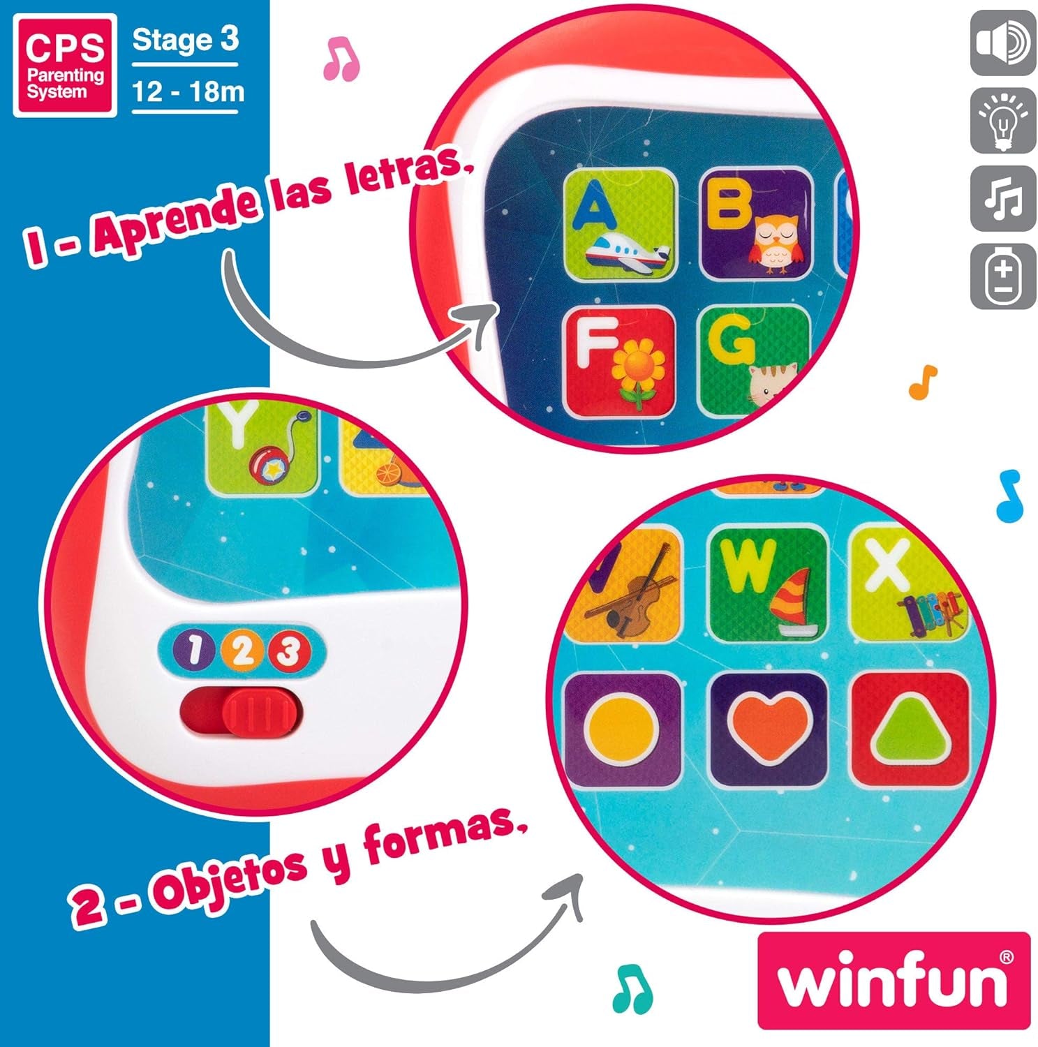 winfun ColorBaby 44256 Bandeja de Aprendizaje con Luz y Sonido Juguetes Bebé Naty Shop