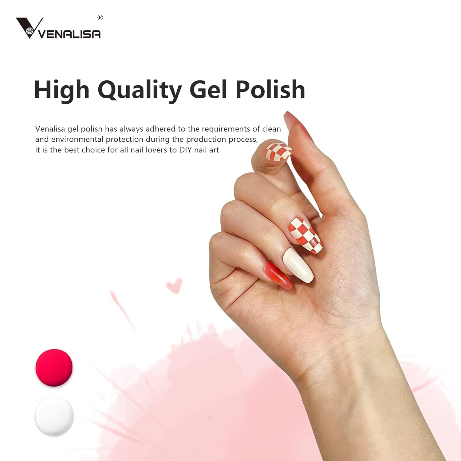 VENALISA Esmalte de uñas UV Coral Orange 15ml Esmalte de uñas en gel para lámpara de uñas UV Modelos de esmalte de uñas en gel de color naranja coral transparente para diseño de uñas DIY
