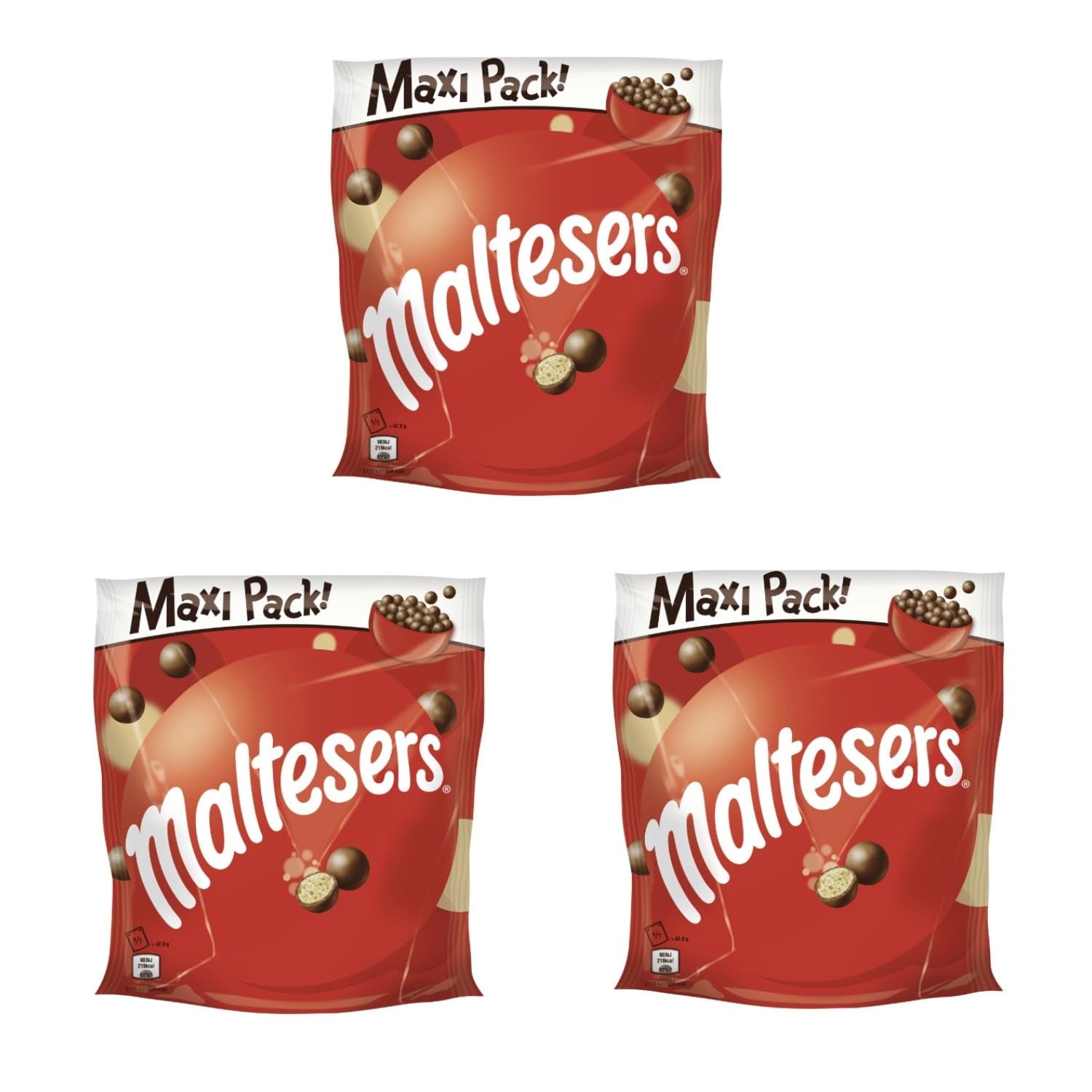 Maltesers, bolas de chocolate con un centro crujiente y ligero, aireado, snack de chocolate, 1 paquete (1 x 300 g)