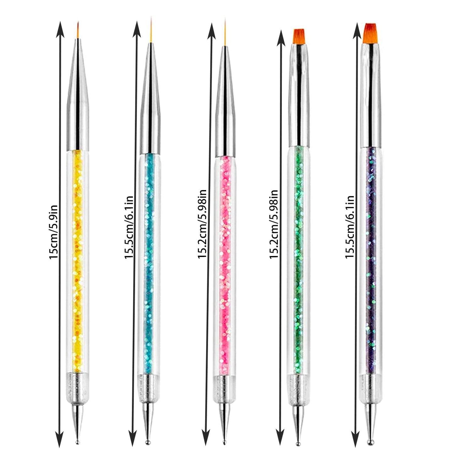Nagel Pinsel 5 piezas Nagel Art Fineliner Pinsel, Nagel Pinsel Set Pinsel para pincel de uñas Nagellack Pinsel Art Pen para diseño de arte de uñas DIY. (Pintura-1)