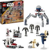 LEGO Star Wars 75372 Paquete de Batalla de Soldado Clon y Droide de Batalla, Incl. 4 minifiguras, 5 droides y una moto deslizadora con cañón - Juguete de construcción para niños y niñas a partir de 7 años Juegos de construcción Besuche den LEGO-Store Battle pack