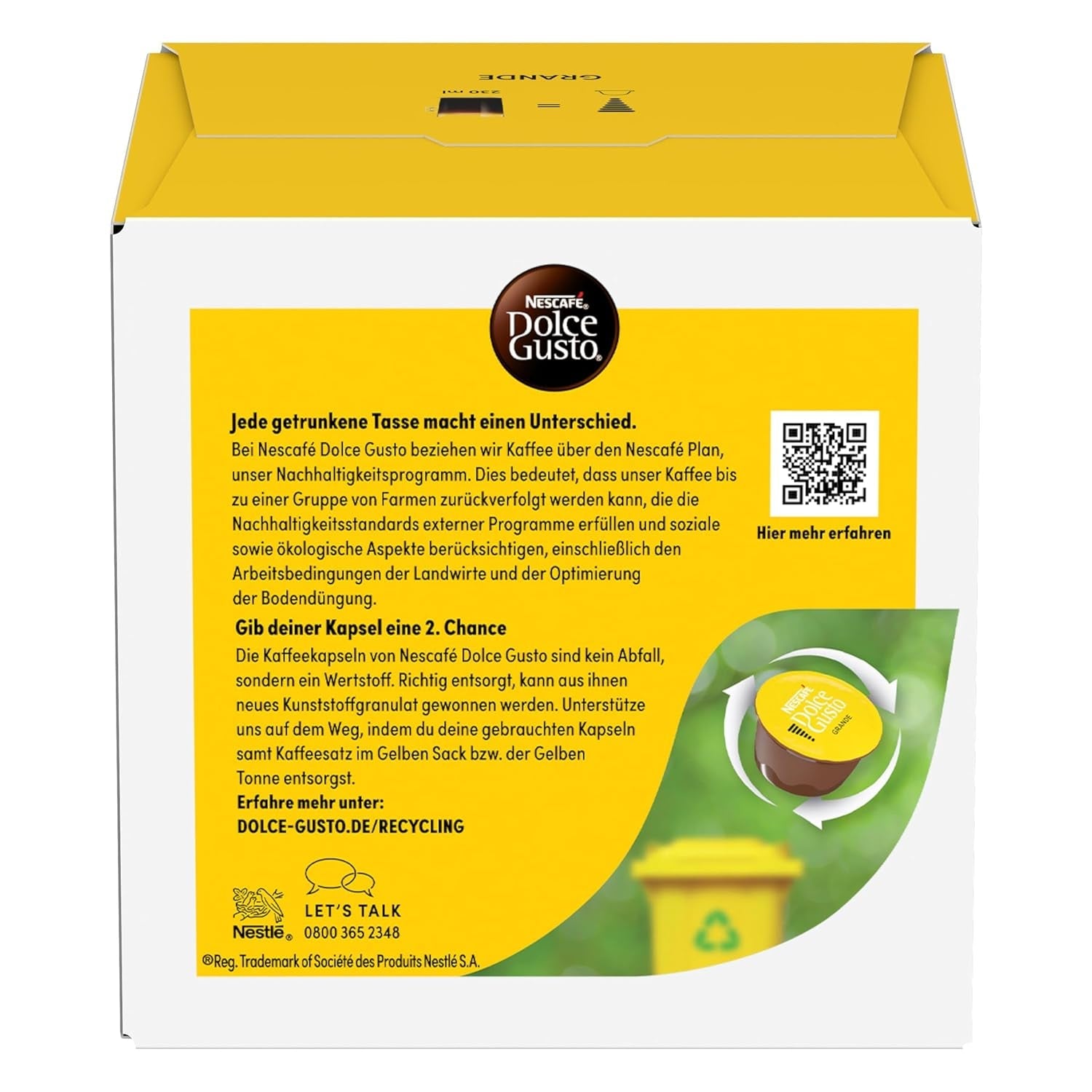 NESCAFÉ DOLCE GUSTO Grande Kaffeekapseln Paquete de 3 (3 x 16 cápsulas)