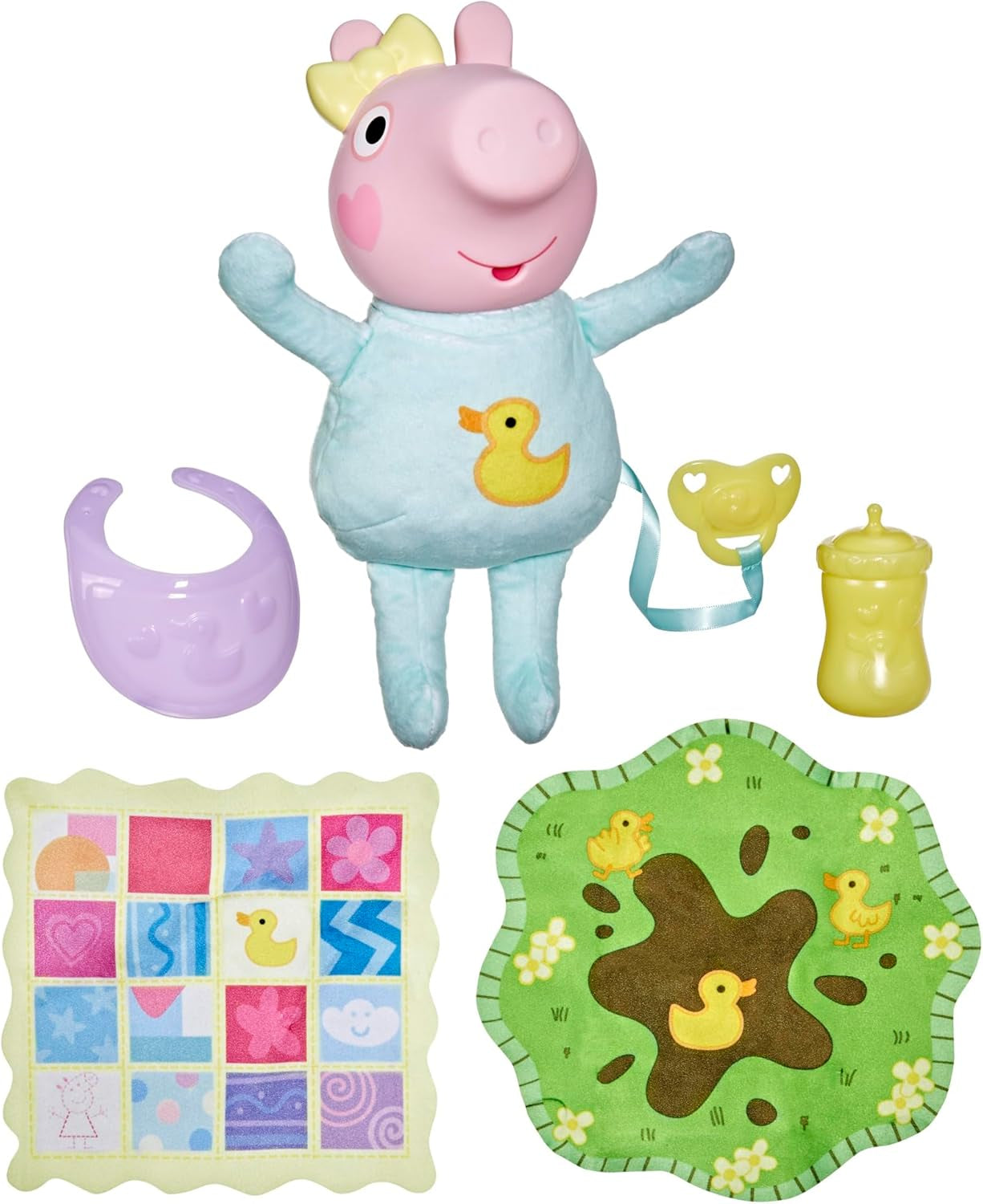 Peppa Pig Muñeca Interactiva Evie de 28 cm con 20 sonidos y muchas funciones, set de juguetes para niños a partir de 3 años