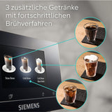 Cafetera espresso automática Siemens EQ700 classic TP715D01, control por aplicación, preparación en frío, pantalla táctil intuitiva, hasta 10 creaciones de café individuales como favoritas, limpieza automática con vapor, 1500 W, gris plateado