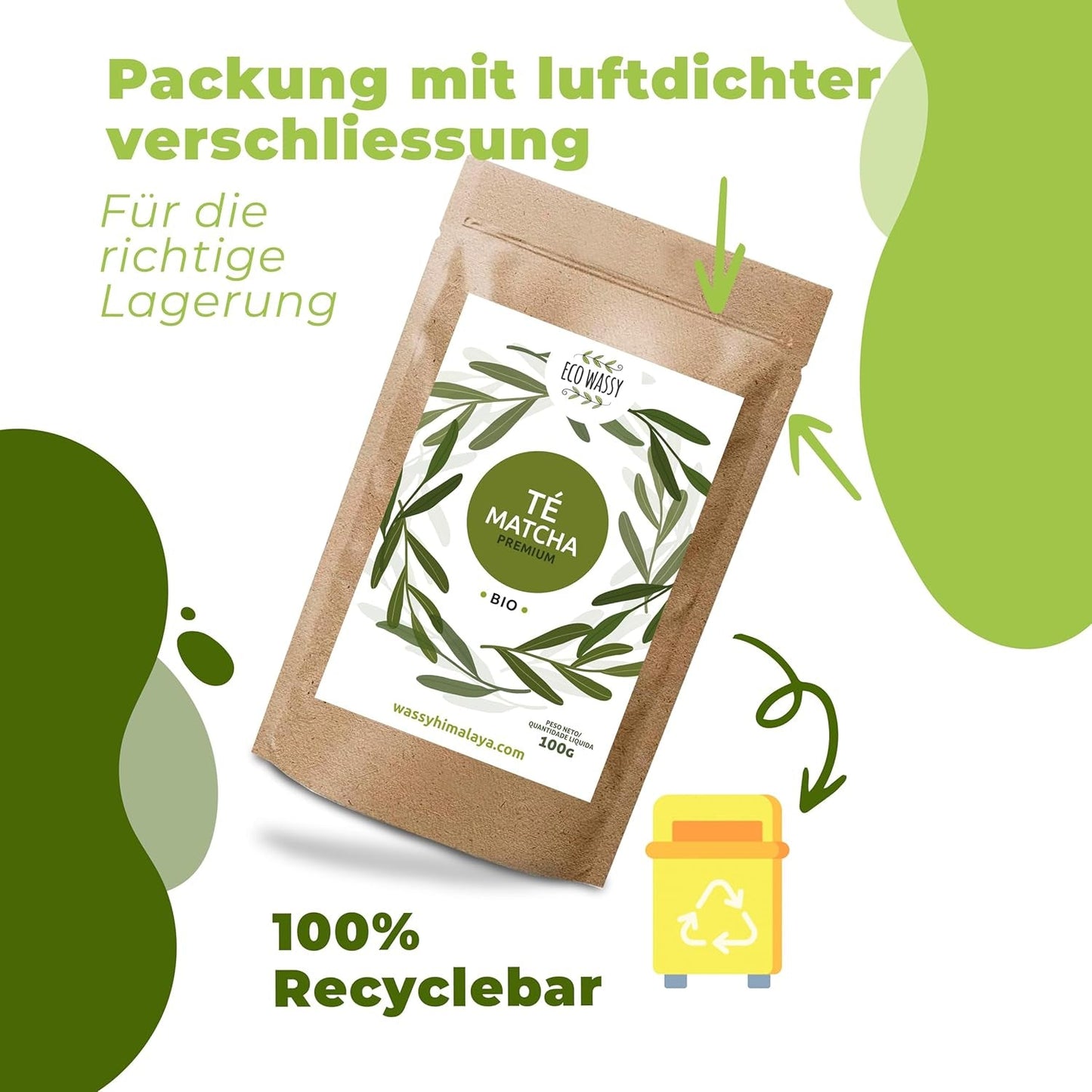 Té Matcha japonés, calidad premium, en polvo. 100% naturales. Reductor del té verde, potente desintoxicante y antioxidante. Matcha puramente cultivado - Origen: Japón (100 g)