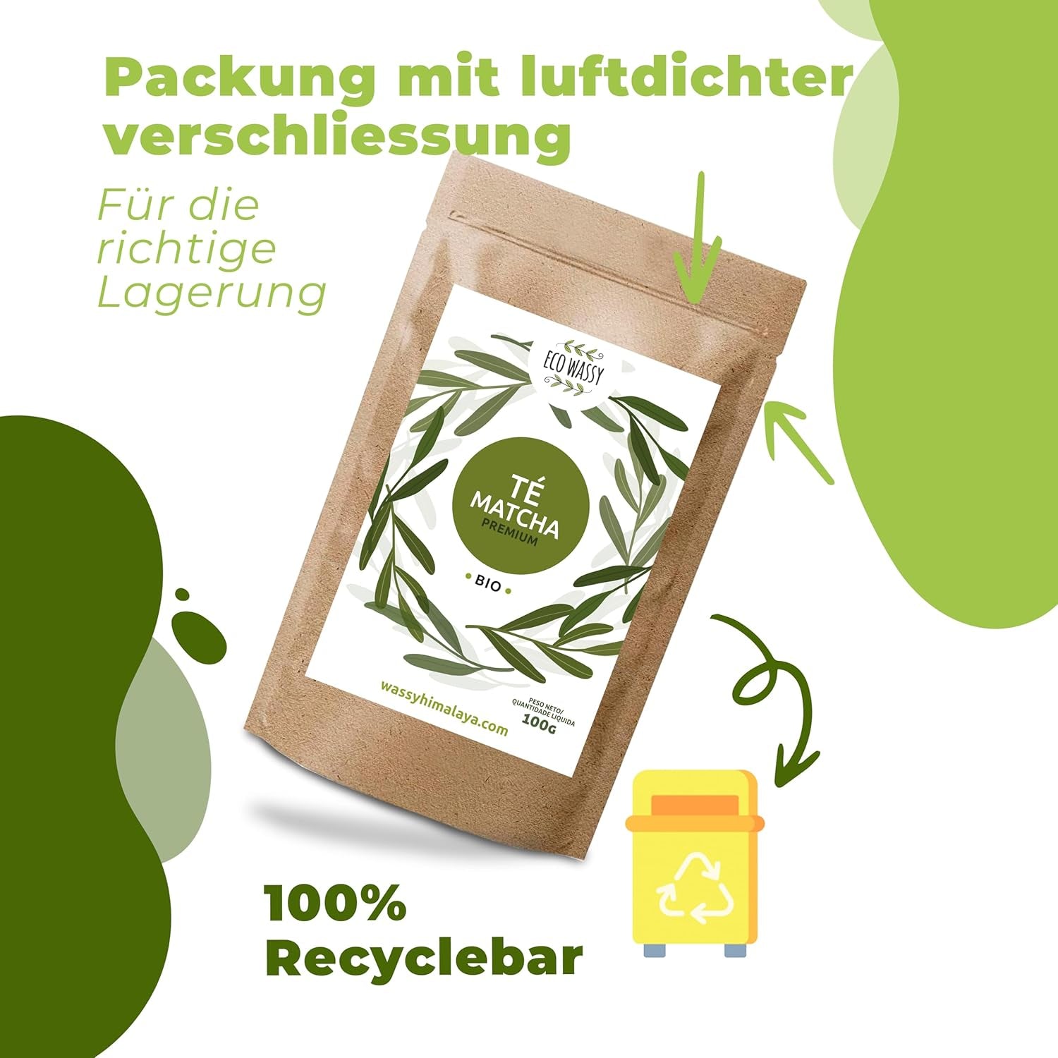 Té Matcha japonés, calidad premium, en polvo. 100% naturales. Reductor del té verde, potente desintoxicante y antioxidante. Matcha puramente cultivado - Origen: Japón (100 g)