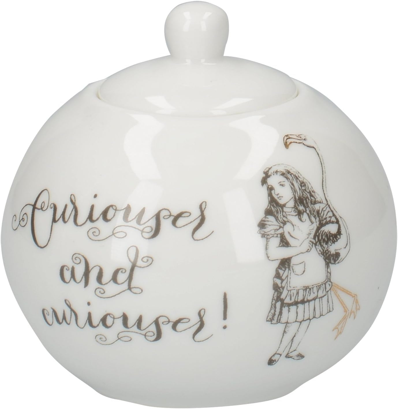 Tetera y jarra de leche de porcelana fina de Alicia en el País de las Maravillas, cuenco de porcelana y jarra de leche en una lujosa caja de regalo