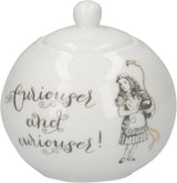Tetera y jarra de leche de porcelana fina de Alicia en el País de las Maravillas, cuenco de porcelana y jarra de leche en una lujosa caja de regalo