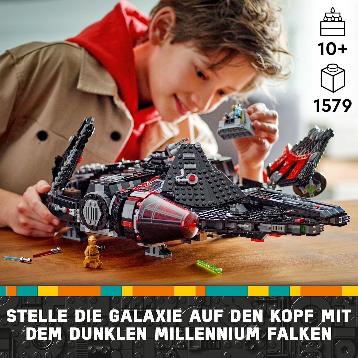 LEGO Star Wars Halcón Milenario Oscuro, Set de Nave Estelar, Juguete de Construcción para Niños, Regalo de Cumpleaños para Niños, Niñas y Fanáticos, Juguete de Aventura 75389 Juegos de Construcción Besuche den LEGO-Store