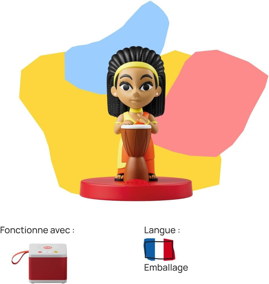 Figura sonora - Música africana: personaje sonoro para narradores, incl. 1x Figura sonora, instrucciones de uso, apto para Little Kid, Kid, dimensiones: 5x5x6,5 cm Baby Toys Naty Shop