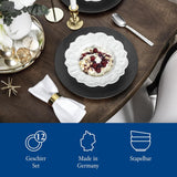 Villeroy & Boch Toy's Delight Royal Classic Vajilla de 12 piezas, Apta para lavavajillas y microondas, Blanco, Platos, Vajilla para 4 personas, Vajilla navideña, Juguetes, Porcelana Premium