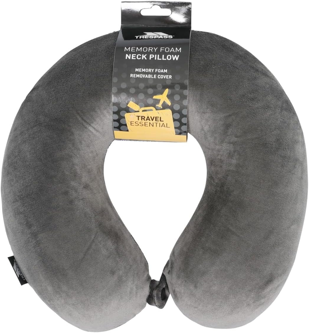 Trespass Memow Almohada viscoelástica para el cuello con funda desenfundable, gris Each Almohadas ortopédicas cervicales Naty Shop