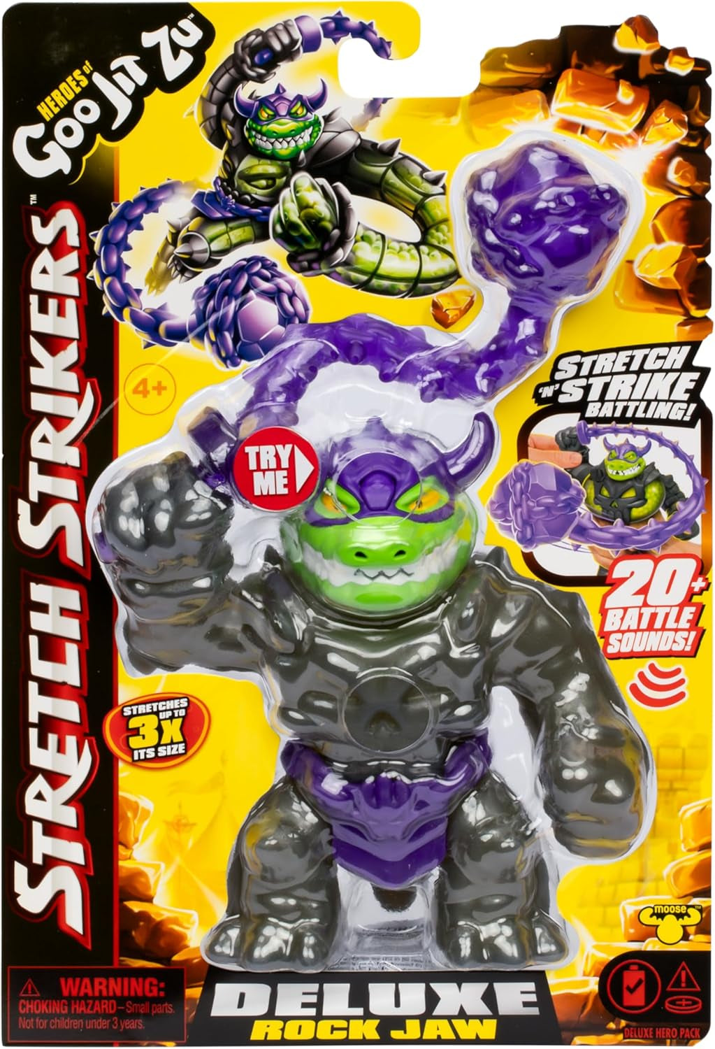 Heroes of Goo Jit Zu Stretch Strikers Deluxe Hero Pack Figura de acción estirable Rock Jaw con más de 20 figuras de acción geniales de Fighting Gear Naty Shop