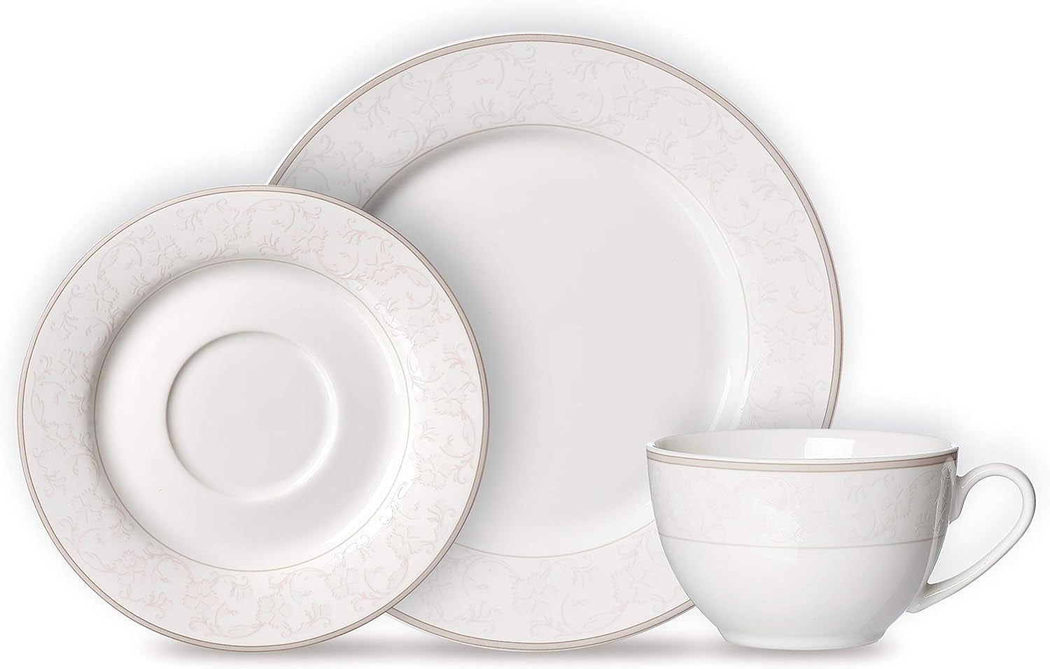 Ritzenhoff & Breker Servicio de café Isabella, 18 piezas, porcelana fina, blanco con adornos, 37 x 26 x 25 cm