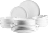 MÄSER, Serie Navina, juego de vajilla para 6 personas, vajilla de porcelana blanca, atemporal, porcelana, blanco