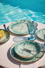 Kalos, vajilla para 6 personas, 18 piezas, porcelana, azul claro