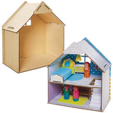 Baker Ross FN199 Kit de casa de muñecas de madera - Paquete de 1, Kit de casa de muñecas para niños, Kit de manualidades Casas de muñecas Naty Shop Título predeterminado