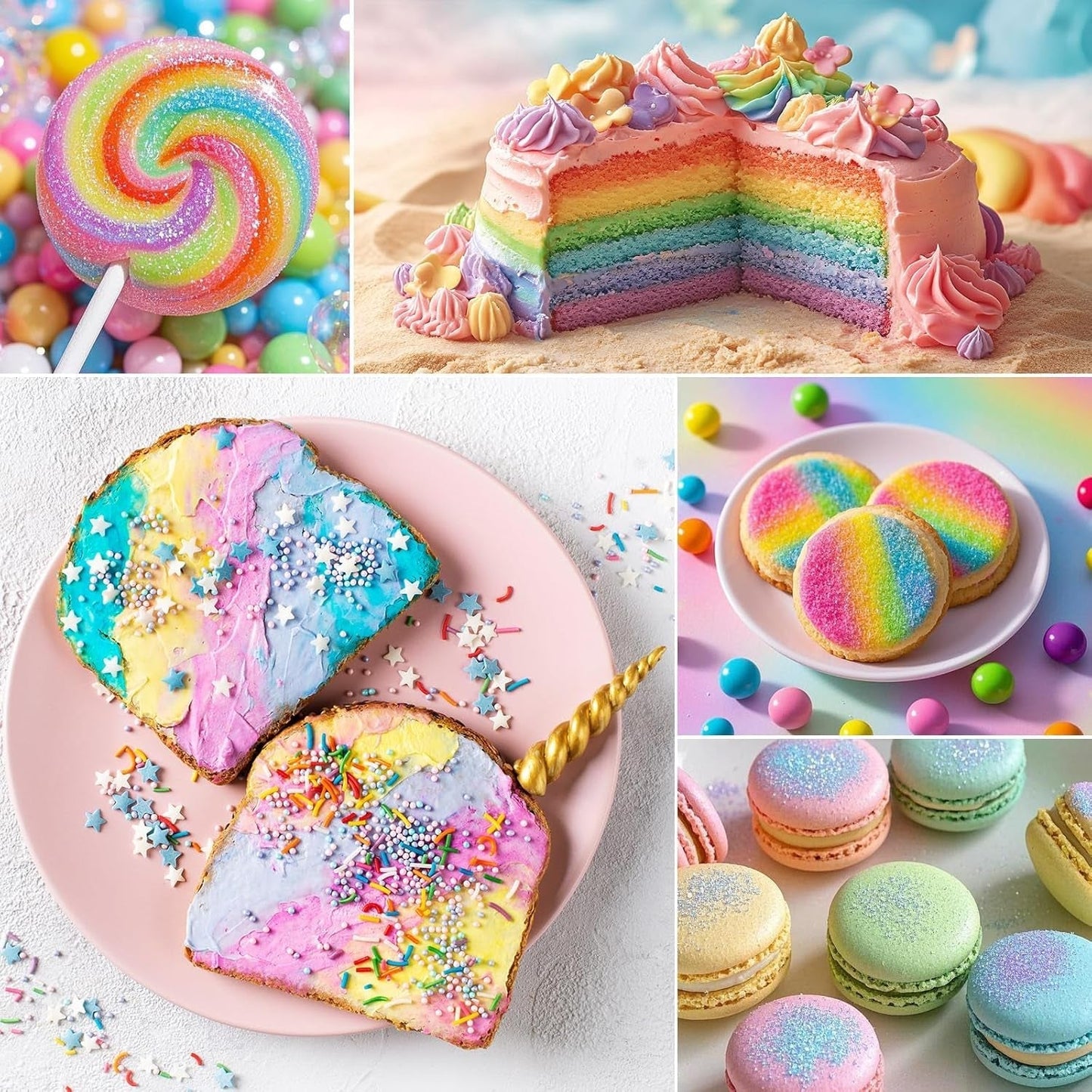 Purpurina comestible: colorante alimentario en polvo de 6 g para chocolate, fresa, muffins, pasteles y fondant (dorado)