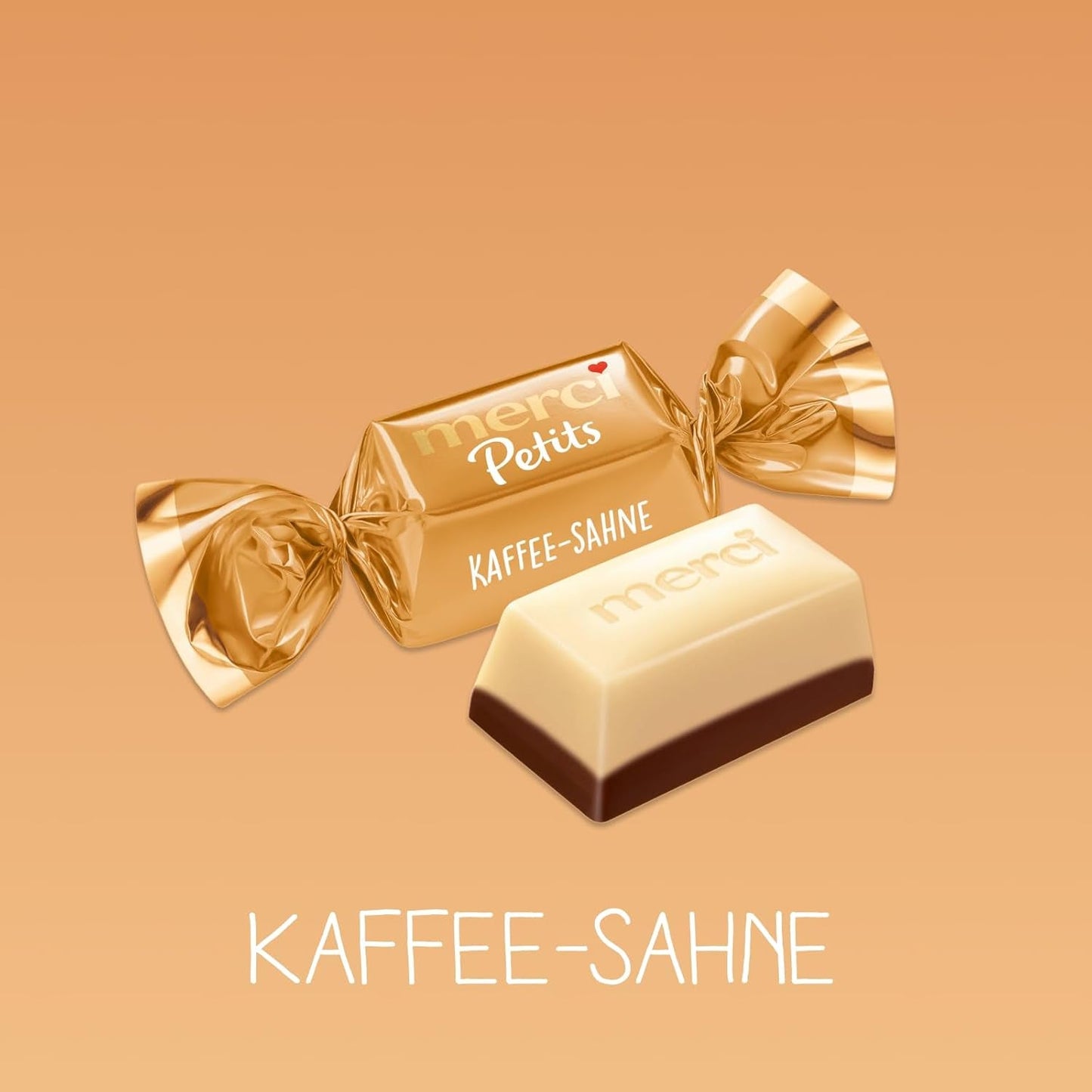 Merci Petits Crema de Café - 12 x 125 g - Pequeños bombones de chocolate blanco sobre chocolate fino con crema de café - Bombones de chocolate envueltos individualmente