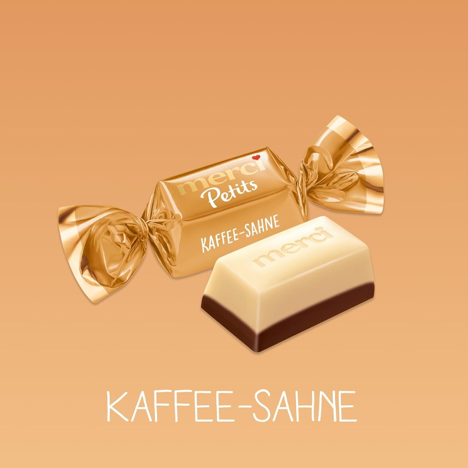 Merci Petits Crema de Café - 12 x 125 g - Pequeños bombones de chocolate blanco sobre chocolate fino con crema de café - Bombones de chocolate envueltos individualmente