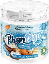 Ironmaxx Phantasty - Melocotón Cremoso Dosis 250G | Vegan Geschmackspulver Mit Echten Frucht- Oder Nussstückchen | Perfekter Zuckerersatz Edulcorantes Naty Shop 250 G (1Er Pack) Choc Blanco – Coco Almendra