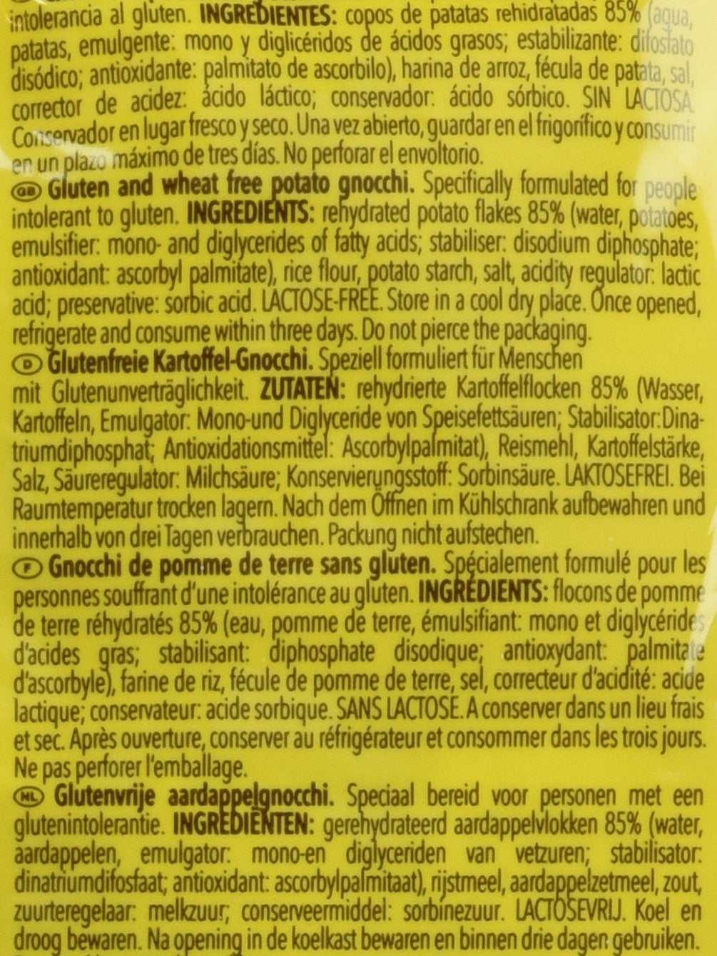 Ñoquis sin gluten, 300 g, paquete de 6