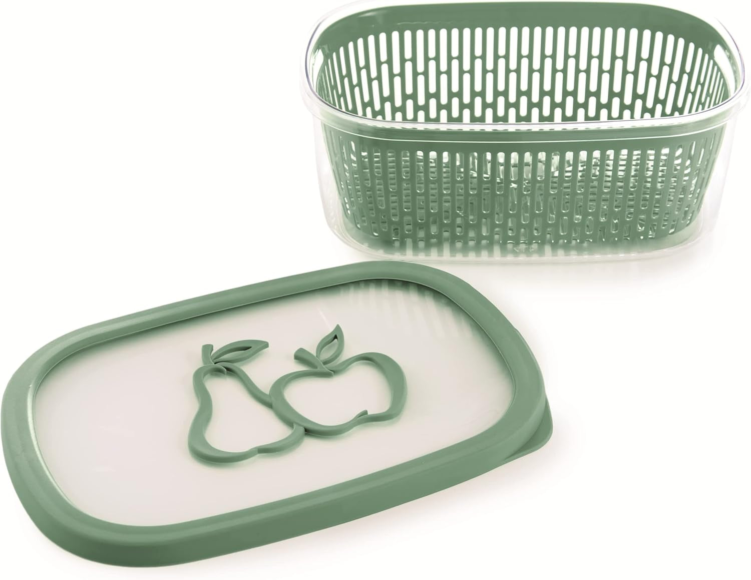 Sierra para conservar sabor a fruta, plástico, verde, 4 LT - rectangular Cajas para conservar alimentos Naty Shop