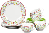 Ritzenhoff & Breker Doppio Shanti Servicio de café, 12 piezas, Porcelana, Verde