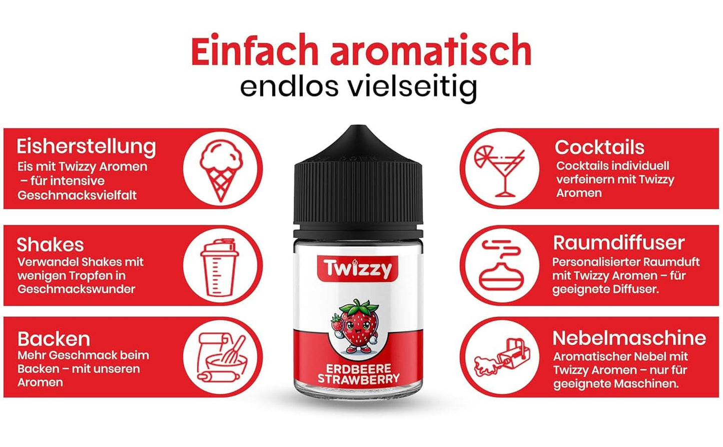Twizzy Concentrado Sabor Fresa, 60 ml Aromas Naty Shop