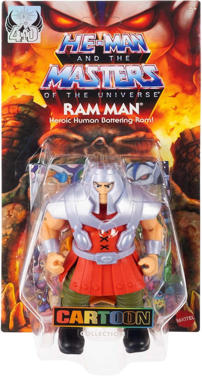 Figura de acción de Masters of the Universe Origins Ram Man de la colección Cartoon, aprox. Figura MOTU Ram 14cm de altura TV años 80 Diseño detallado y accesorios JBM77 Figuras de acción Naty Shop