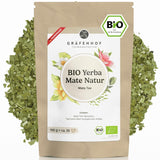 Té de yerba mate orgánico El original 1 kg de té de mate suelto alto en cafeína Sin tostar Hojas de mate secadas al aire probadas en laboratorio Envasadas en Alemania Calidad premium Gräfenhof