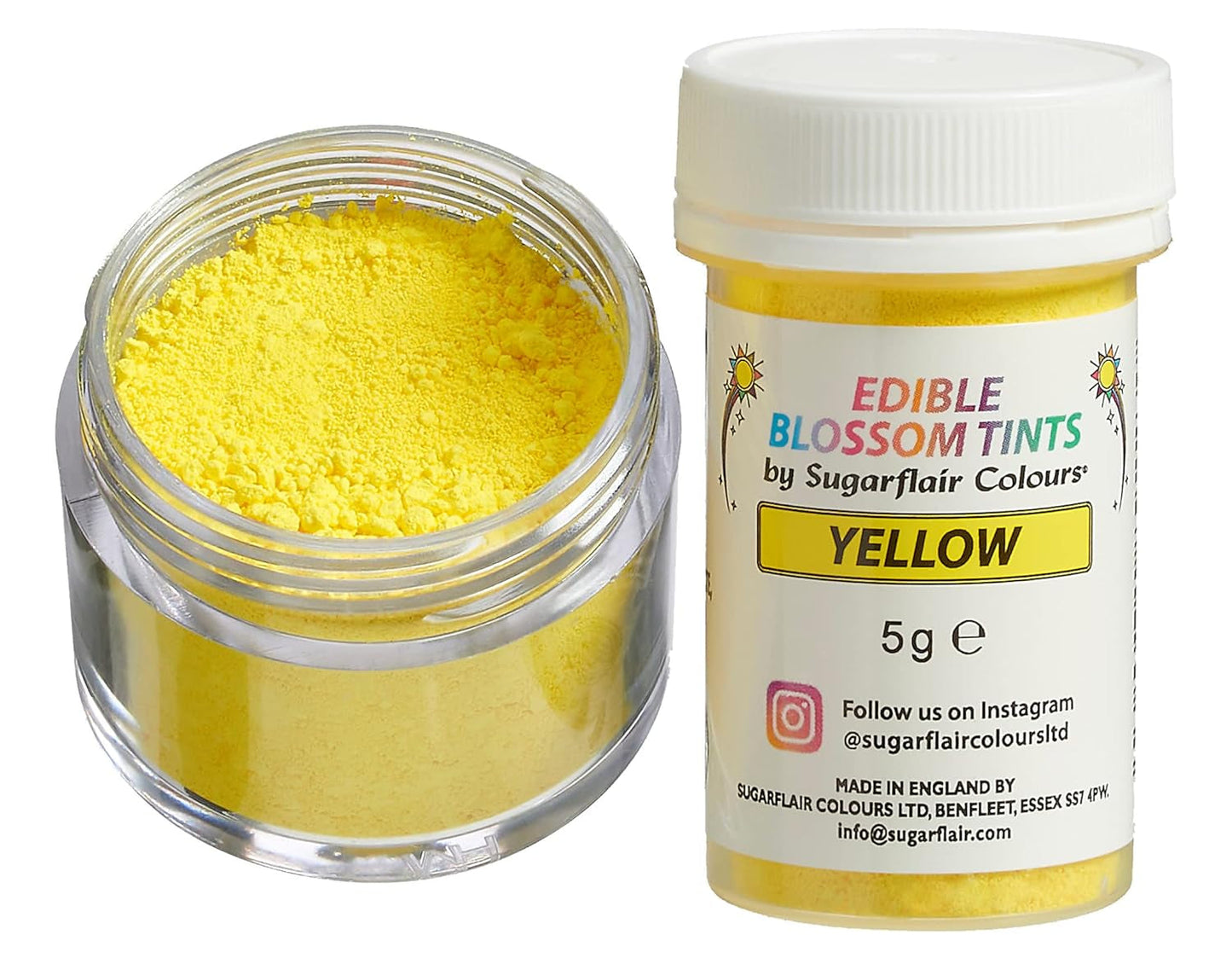 Sugarflair Blossom Tint Dust Colorante alimentario amarillo en polvo - Colorante alimentario en polvo para decoración de pasteles, pasta de azúcar, fondant, glaseado, chocolate, crema de mantequilla, macarrones y más - 5G