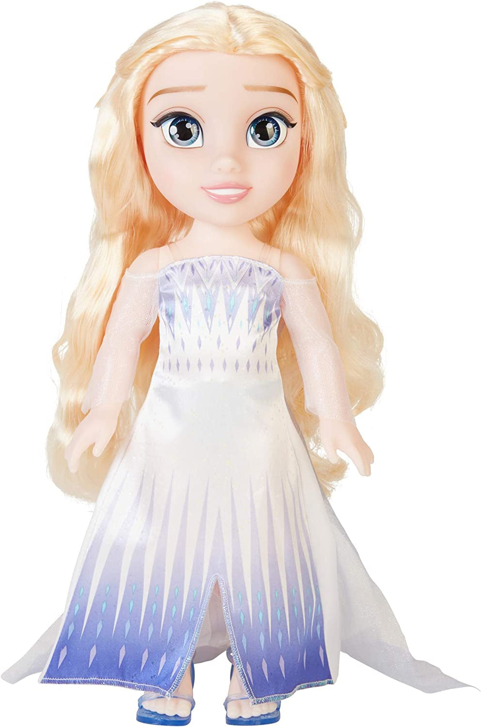 Muñeca Elsa de Frozen 2 de Disney: muñeca articulada de 35 cm de altura con un vestido icónico de moda y cabello largo y suelto para mayor diversión, para niñas de 3 años en adelante, 214894