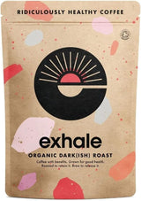 EXHALE Bio GANZE BOHNEN – Dunkel Gerösteter Kaffee – Paquete de 450 g – Mykotoxinfrei & Geeignet für Bulletproof Coffee – Single Origin y 100% Arábica Bohnen