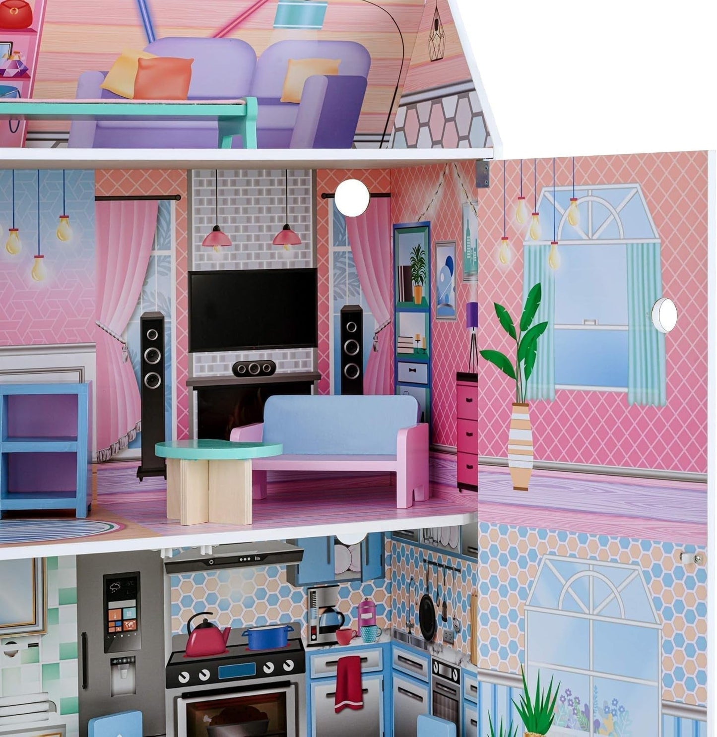 Olivias Little World Glasshouse Kids Casa de muñecas de 12" y 10 accesorios para muñecas 3,5" Multi Td-12518D Casas de muñecas Naty Shop