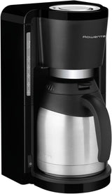 Rowenta Adagio Cafetera Espresso con Filtro, Jarra Térmica de Acero Inoxidable, Mantiene el Café Caliente hasta 4 Horas, Capacidad para 10-15 Tazas, Capacidad de 1,25 L, Cesta de Filtro Extraíble, Apagado Automático, Negra, CT3818